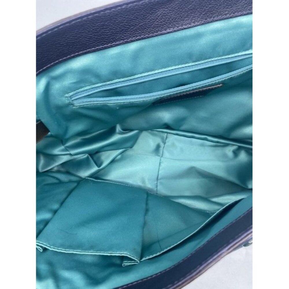 Coach Pinnacle Eva Satchelshoulder Limited Edition Satchel Blackblue Lea… - Picture 9 of 10